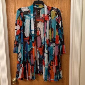Ali Miles Multicolor Abstract Kimono